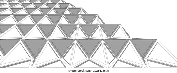 abstract architecture vector 3d illustration
