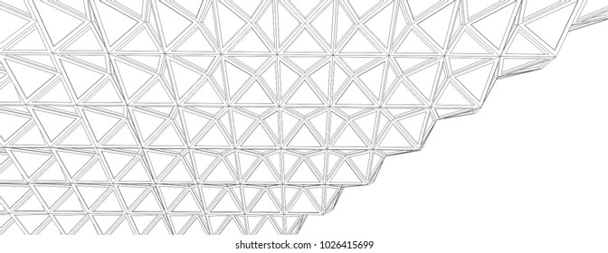 abstract architecture vector 3d illustration