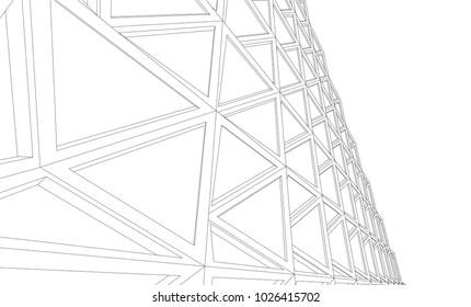 abstract architecture vector 3d illustration