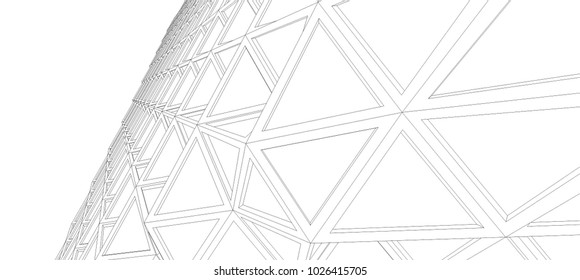 abstract architecture vector 3d illustration