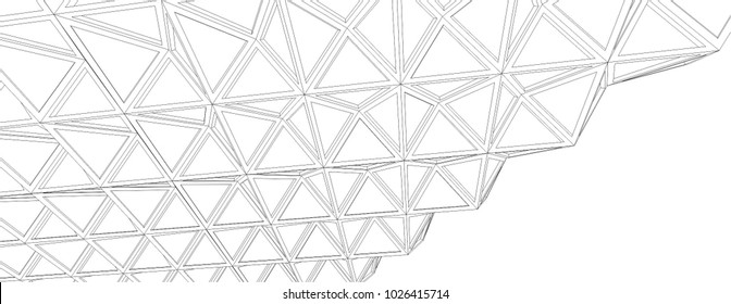 abstract architecture vector 3d illustration