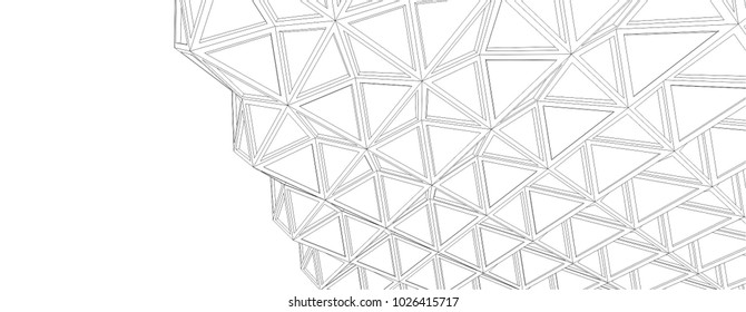 abstract architecture vector 3d illustration