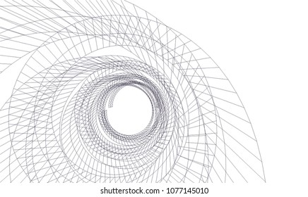 abstract architecture vector 3d illustration