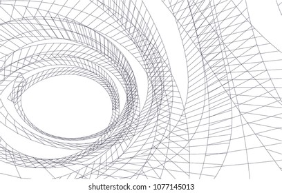 abstract architecture vector 3d illustration