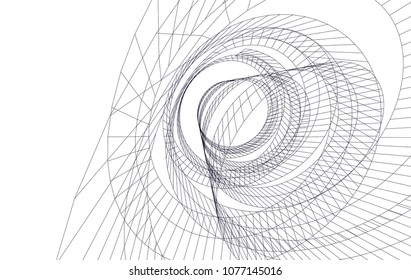 abstract architecture vector 3d illustration