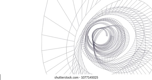 abstract architecture vector 3d illustration