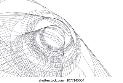 abstract architecture vector 3d illustration