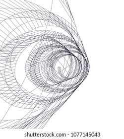 abstract architecture vector 3d illustration