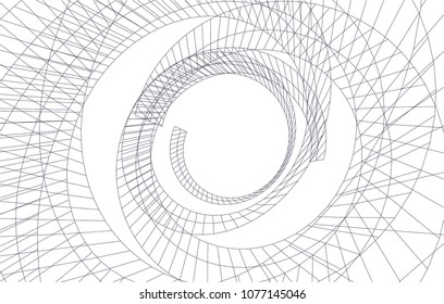 abstract architecture vector 3d illustration