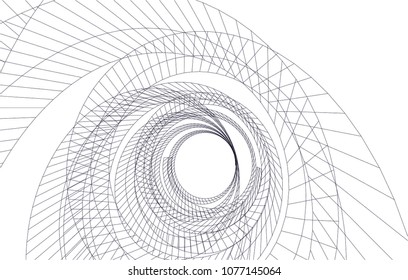 abstract architecture vector 3d illustration