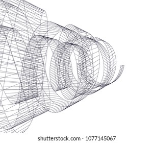 abstract architecture vector 3d illustration