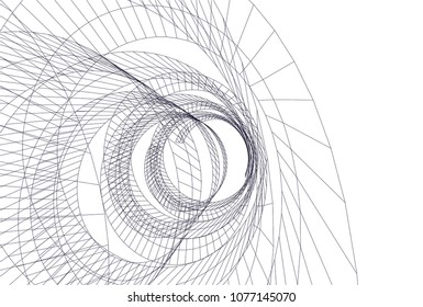 abstract architecture vector 3d illustration