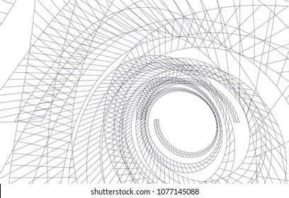 abstract architecture vector 3d illustration
