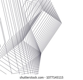 abstract architecture vector 3d illustration