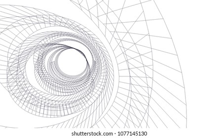 abstract architecture vector 3d illustration