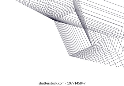 abstract architecture vector 3d illustration