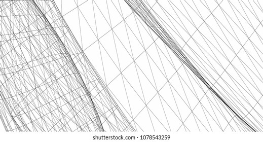 abstract architecture vector 3d illustration