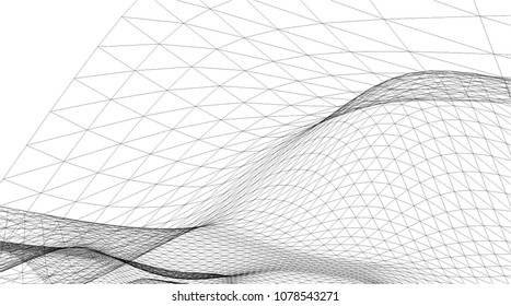 abstract architecture vector 3d illustration