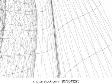 abstract architecture vector 3d illustration