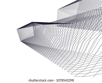 abstract architecture vector 3d illustration