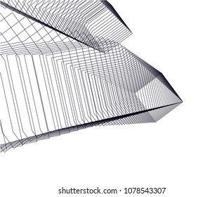 abstract architecture vector 3d illustration