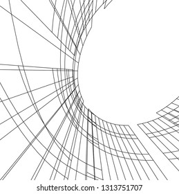 abstract architecture vector 3d illustration
