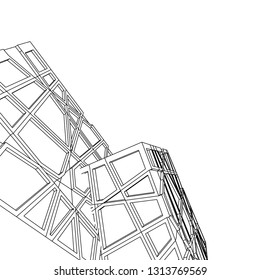 abstract architecture vector 3d illustration