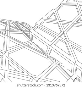 abstract architecture vector 3d illustration