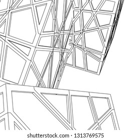 abstract architecture vector 3d illustration