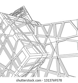 abstract architecture vector 3d illustration