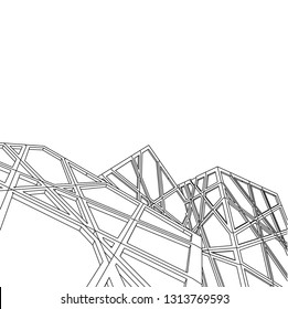 abstract architecture vector 3d illustration