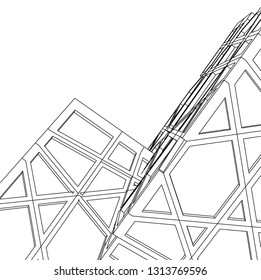 abstract architecture vector 3d illustration