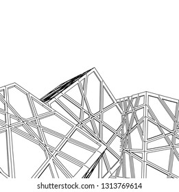 abstract architecture vector 3d illustration