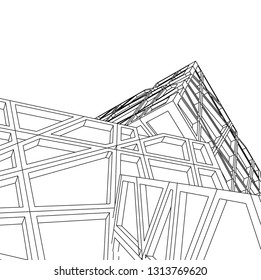 abstract architecture vector 3d illustration