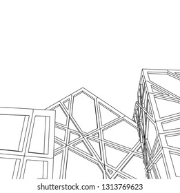 abstract architecture vector 3d illustration