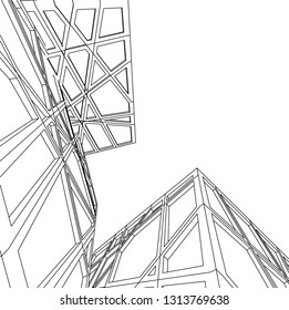 abstract architecture vector 3d illustration