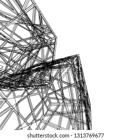 abstract architecture vector 3d illustration