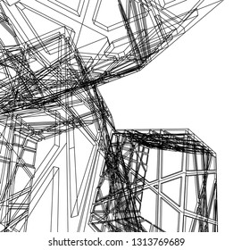 abstract architecture vector 3d illustration