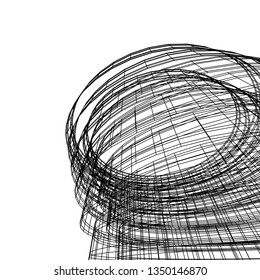 abstract architecture vector 3d illustration