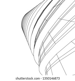 abstract architecture vector 3d illustration