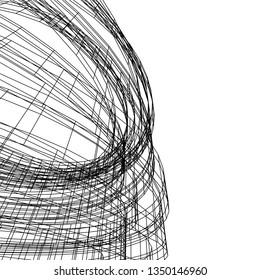 abstract architecture vector 3d illustration
