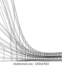 abstract architecture vector 3d illustration