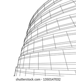 abstract architecture vector 3d illustration