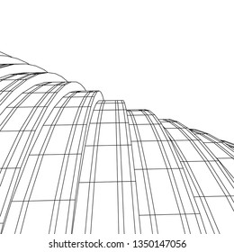 abstract architecture vector 3d illustration