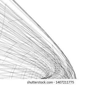 abstract architecture vector 3d illustration
