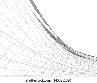 abstract architecture vector 3d illustration
