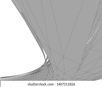 abstract architecture vector 3d illustration
