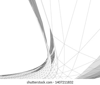abstract architecture vector 3d illustration
