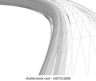 abstract architecture vector 3d illustration
