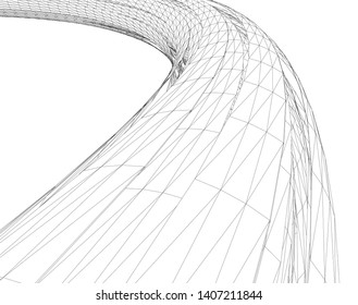 abstract architecture vector 3d illustration
